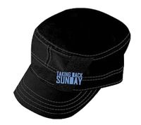 TAKING BACK SUNDAY Casquette en coton style militaire avec visière légèrement incurvée, style emo, FC107910TBS, noire