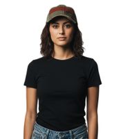 Elm Street Unisex Trucker Cap, Baseball Cap with a Destroyed Look, Cotton Cap, Fan Hat TC105444NOE, Olive Green/Red