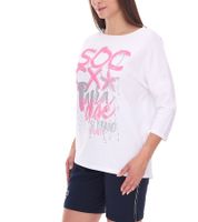 SOCCX by Carina Damen Oversized Sweatshirt mit Rundhals-Ausschnitt Alltags-Pulli 364387_2007 Weiß