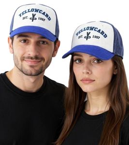 YELLOWCARD Base-Cap Pop Punk Band Fanwear mit gebogenem Schirm TC103518YWC Weiß/Blau