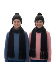 Gorro y Bufanda: Bufanda Larga de Punto para Niños con Gorro con Pompón SF157827PLB Gris