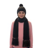Gorro y Bufanda: Bufanda Larga de Punto para Niños con Gorro con Pompón SF157827PLB Gris