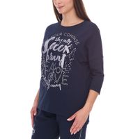 SOCCX by Carina Damen Oversized Sweatshirt mit Rundhals-Ausschnitt Alltags-Pulli SCU-2100-3772 Blau
