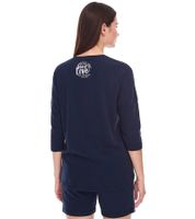 SOCCX by Carina Damen Oversized Sweatshirt mit Rundhals-Ausschnitt Alltags-Pulli SCU-2100-3772 Blau