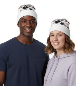 Star Wars BB8 Beanie, Cozy Knitted Beanie, Stylish Fan Item KC112108STW White