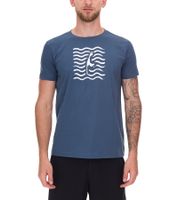 green SYLT Herren Baumwoll-Shirt mit Wellenoptik und Sylt Grafik 0100-007 Dunkelblau