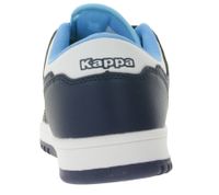 Kappa Kinder Alltags-Sneaker Damen Freizeit-Schuhe Schnür-Schuhe Trainings-Schuhe 381U1NW Hellblau/Dunkelblau/Weiß