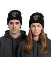 Bonnet Pike, bonnet confortable en tricot double épaisseur, bonnet élégant, article de supporter KC112589PIK, Noir