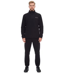 LOTTO Herren Fleece-Sweater Trainings-Pullover mit Reißverschluss Sweat-Zipper MPFX1000NET Schwarz