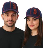 Casquette de baseball unisexe Slipknot avec logo du groupe et coutures décoratives, casquette décontractée 3218SLP Bleu/Rouge