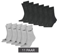11 Pairs of HEAD All Sports Socks for Men and Women, Training Socks, Sports Socks, 701236921 004 Black/Gray