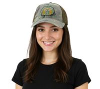 Casquette de baseball FALL OUT BOY avec logo brodé, style camionneur camouflage TC104185FOB vert/marron