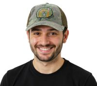 Casquette de baseball FALL OUT BOY avec logo brodé, style camionneur camouflage TC104185FOB vert/marron