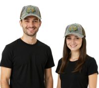 Casquette de baseball FALL OUT BOY avec logo brodé, style camionneur camouflage TC104185FOB vert/marron