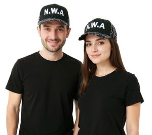 NIGGAZ WIT ATTITUDES Damen und Herren Hip Hop Cap Baumwoll-Cap Flat-Rim TC109821NWA Schwarz