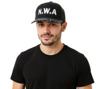 NIGGAZ WIT ATTITUDES Damen und Herren Hip Hop Cap Baumwoll-Cap Flat-Rim TC109821NWA Schwarz