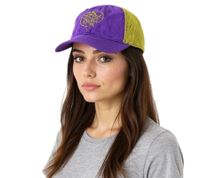 Casquette de baseball unisexe Pussycat Dolls avec empiècement en maille respirante, en coton, style fan, TC110470PCD, violet/doré