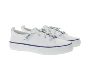 SPERRY Crest Vibe Canvas Damen Freizeit-Sneaker nachhaltige Alltags-Schuhe Schlupf-Schuhe STS88472 Weiß/Blau