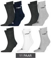 11 pairs of HEAD All Sports socks for men and women, training socks, sports socks 701236921 in black, blue, gray, and white