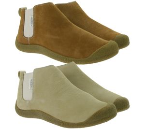 Stivaletti da donna KEEN Mosey Chelsea, scarpe slip-on in vera pelle con plantare estraibile, marrone o beige