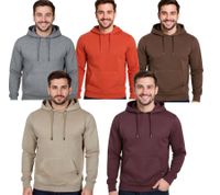 Men's Hoodie, Hooded Sweater, Basic Sweater, Modern Cotton Sweater, Plus Sizes, Brown, Red, Gray, Beige, or Burgundy