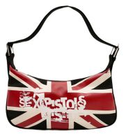 Sex Pistols Punk Rock Band Women's Vintage Bag Shoulder Bag with British Flag Logo Fan Item LB103141SEX Black/Red/White