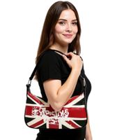 Sex Pistols Punk Rock Band Women's Vintage Bag Shoulder Bag with British Flag Logo Fan Item LB103141SEX Black/Red/White