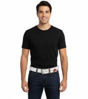 Guns N' Roses Vintage-Look Belt, One Size, 100 cm, with Logo Lettering, Casual Belt, BT104882GNR, White