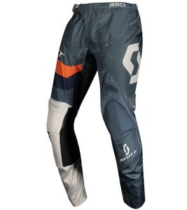 SCOTT Pant 350 Herren Moto-Cross Hose Motorsport-Kleidung mit Leder-Knie 273393 1454 Blau-Grau