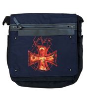 Slayer Metal Band Shoulder Bag, Messenger Bag, Laptop Bag, Fan Merchandise, 37 x 32 x 4 cm, Black/Red