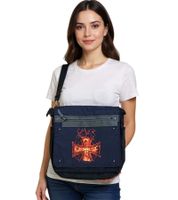Slayer Metal Band Shoulder Bag, Messenger Bag, Laptop Bag, Fan Merchandise, 37 x 32 x 4 cm, Black/Red