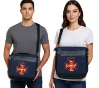 Slayer Metal Band Shoulder Bag, Messenger Bag, Laptop Bag, Fan Merchandise, 37 x 32 x 4 cm, Black/Red