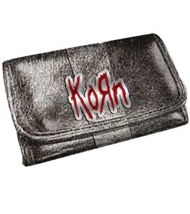 Korn Band Wallet in a Striking Look with Logo Lettering, Silver