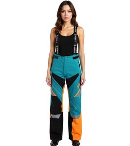 Salopette de motocross femme SCOTT Shell Pro, pantalon de ski, vêtements de sport moto, pantalon softshell imperméable 245006 5735 Bleu/Orange