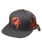 Tupac Women's and Men's Hip Hop Cap with Tupac Embroidery, Flat-Rim TC108517TUP4, Black/Red