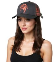 Tupac Women's and Men's Hip Hop Cap with Tupac Embroidery, Flat-Rim TC108517TUP4, Black/Red