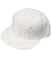 Tupac Damen und Herren Hip Hop Cap mit Kreuz-Stickerei 2PAC Flat-Rim TC108767TUP4 Weiß