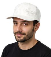 Tupac Damen und Herren Hip Hop Cap mit Kreuz-Stickerei 2PAC Flat-Rim TC108767TUP4 Weiß
