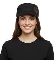 Evanescence Unisex Cotton Cap in a Military Cut with a Slightly Curved Fit, Black