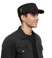 Evanescence Unisex Cotton Cap in a Military Cut with a Slightly Curved Fit, Black