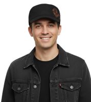 Evanescence Unisex Cotton Cap in a Military Cut with a Slightly Curved Fit, Black