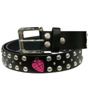 Cintura in pelle con grafica accattivante di granate dei Green Day, casual, nera, 106,5 cm