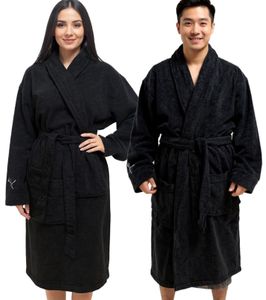 PUMA Unisex Bathrobe with Two Open Side Pockets, Dressing Gown 660008 03 Black