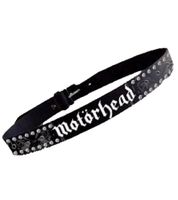 Ceinture Motörhead pour femme ou homme, taille unique, 100 cm avec logo, ceinture décontractée BT104890MTR, noir/gris