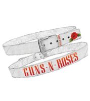 Ceinture Guns N' Roses style vintage, taille unique, 100 cm, avec logo, ceinture décontractée, BT104882GNR, blanche