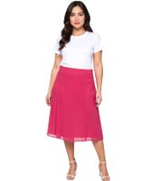 sheego Women's Skirt with a Slightly Flared Chiffon Skirt Plus Sizes 127158 Pink