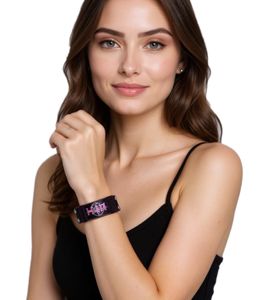 HIM Armband Rockband mit Logo-Schriftzug Fan-Artikel Arm-Schmuck 22,5 cm WB979445HIM Schwarz