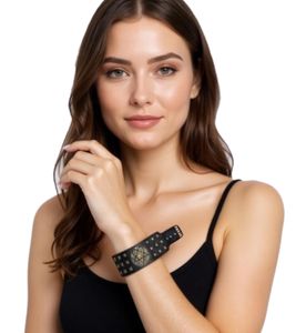 HIM Armband Rockband mit Logo-Patch Fan-Artikel Arm-Schmuck 25 cm WB103954HIM3 Schwarz