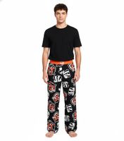 RE:COVERED X NFL Cincinnati Bengals Men's Lounge Pants with Team Logo, RCNFL1462, Black/White