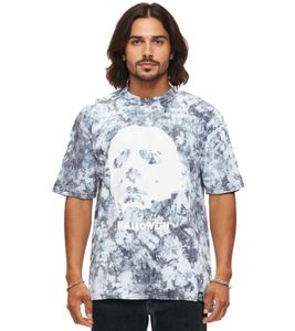 T-shirt tie-dye Halloween homme RE:COVERED X John Carpenter, col ras du cou, motif fan, RCSTC117, gris/blanc